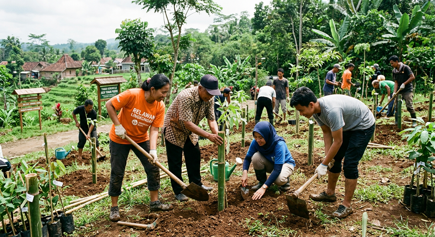 LIVESGP YALIMO Hijau - Program lingkungan seperti gotong royong dan penanaman pohon.